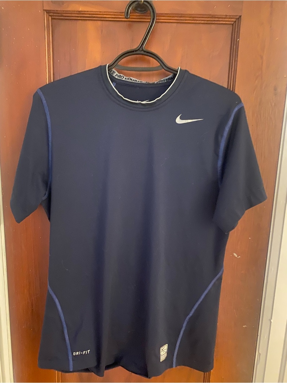 Nike Men’s Navy Short Sleeve fitted Dri-Fit